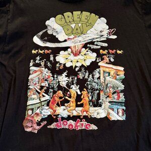 Green Day Dookie album cover T-shirt Black Size Medium